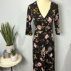 Bee Uniq floral faux wrap dress size small
